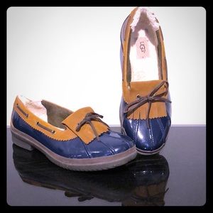 UGG Navy HAYLIE LINED LOAFER Duck Rain/Boat Shoes